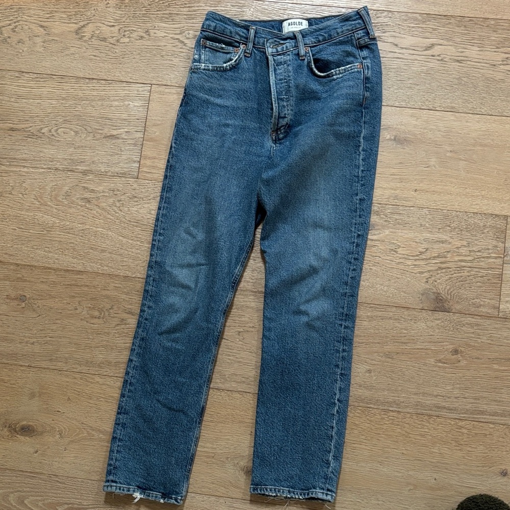 Women’s Agolde Blue Denim Jeans size 25, high rise ankle slim